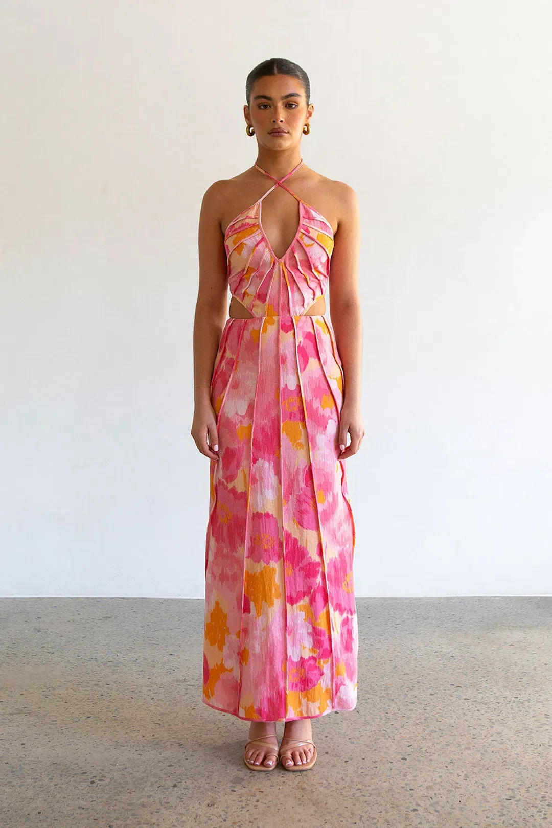 Sabo Skirt Zaco Tallulah Midi Dress Pink Gerbera Size M / AU 10 for rent on The Volte - main image
