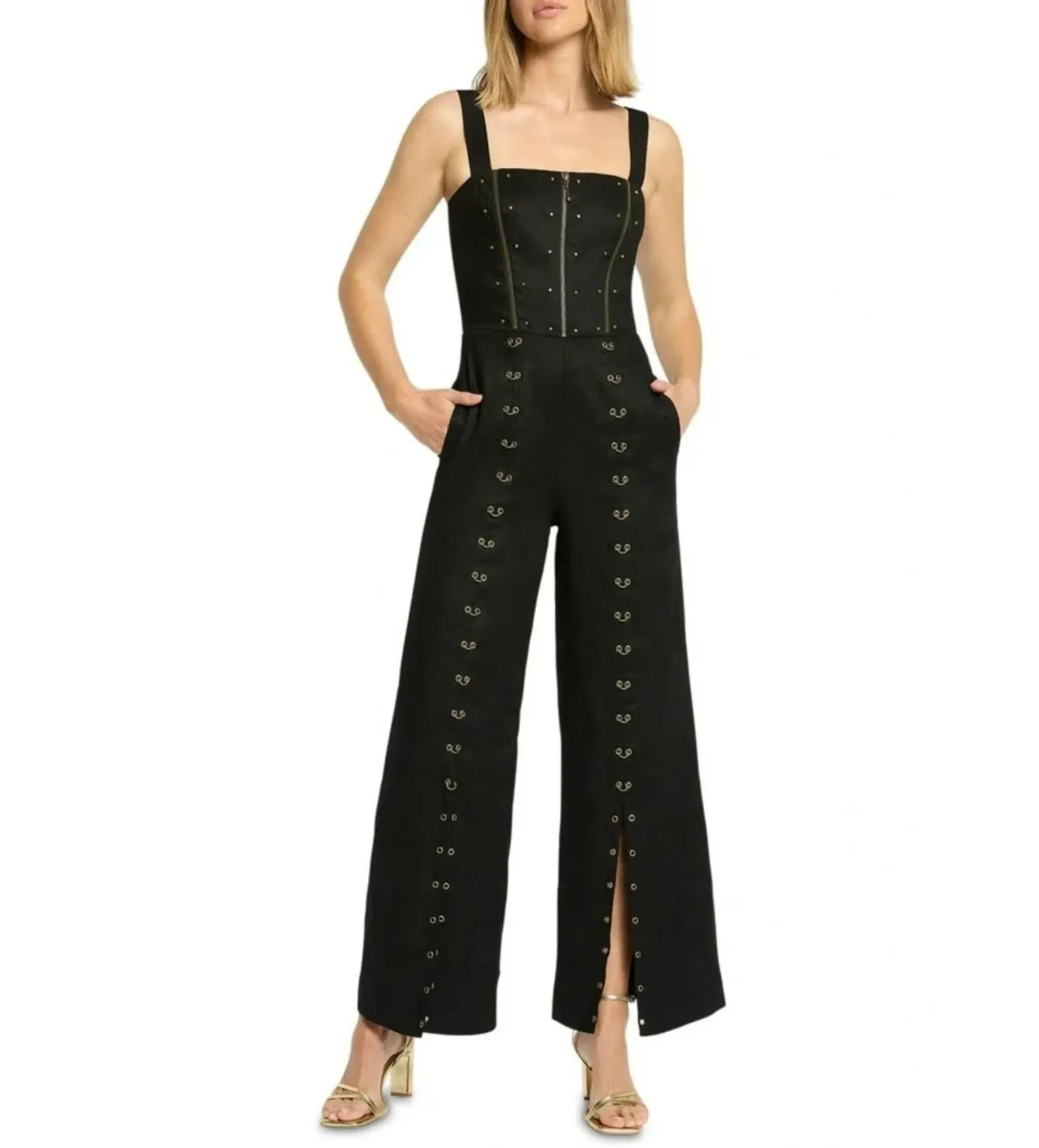 Sass & Bide Abstract After Dark Jumpsuit Black Size AU 10 - Image 1
