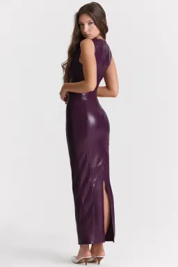 House of CB Sahara Vegan Leather Maxi Dress Merlot Size XS for rent on The Volte - image 3