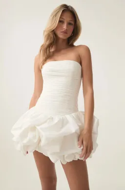 Aje Violette Bubble Hem Mini Dress in White Size AU 10 for rent on The Volte - image 3