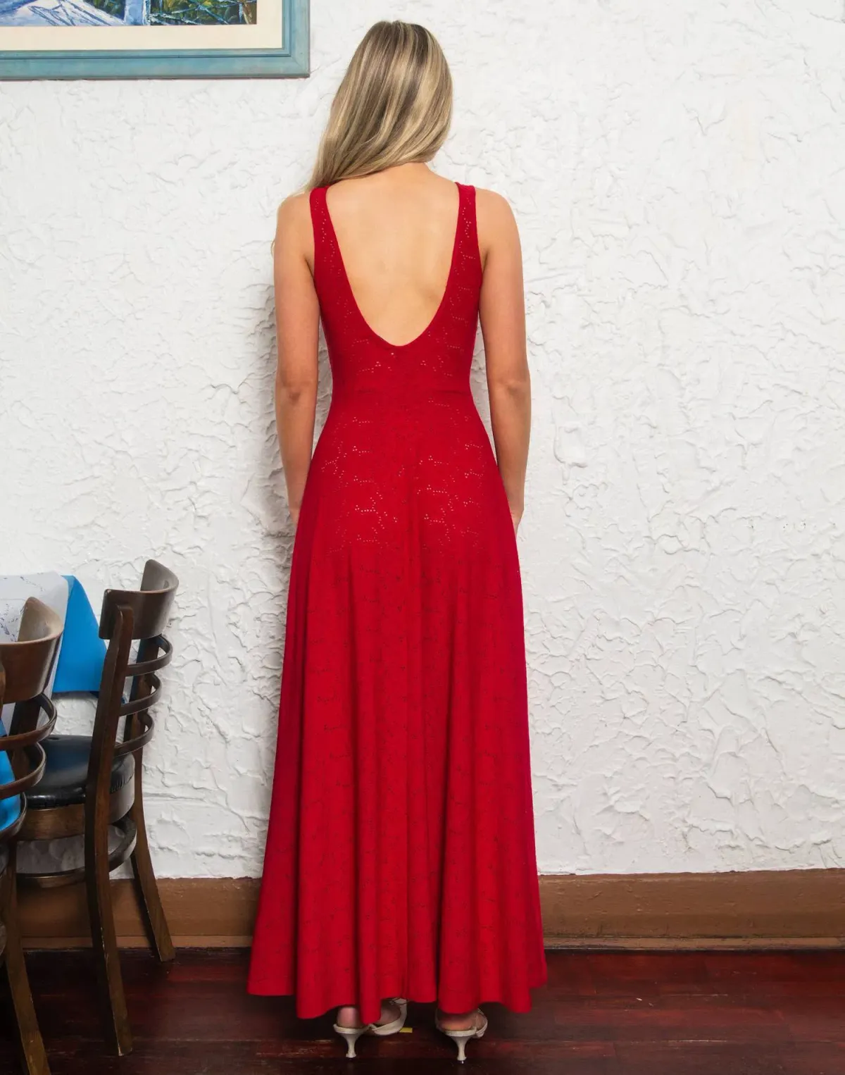 With Harper Lu Ruffled Maxi Dress Deep Red Size XL / AU 14 - Image 2