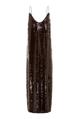 Alemais Geanie Sequin Gown Chocolate Brown Size 8 AU for rent on The Volte - image 21