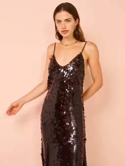 Alemais Geanie Sequin Gown Chocolate Brown Size 8 AU for rent on The Volte - image 6