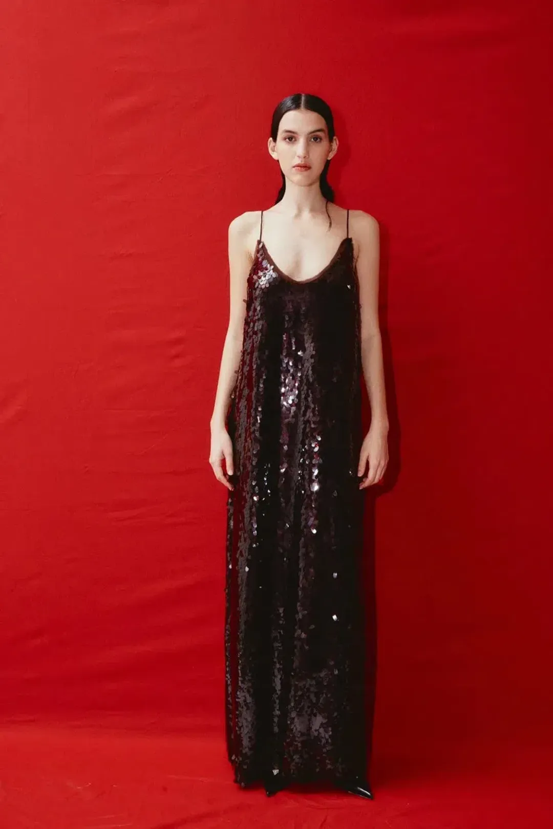 Alemais Geanie Sequin Gown Chocolate Brown Size 8 AU for rent on The Volte - main image