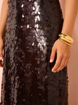 Alemais Geanie Sequin Gown Chocolate Brown Size 8 AU for rent on The Volte - image 10