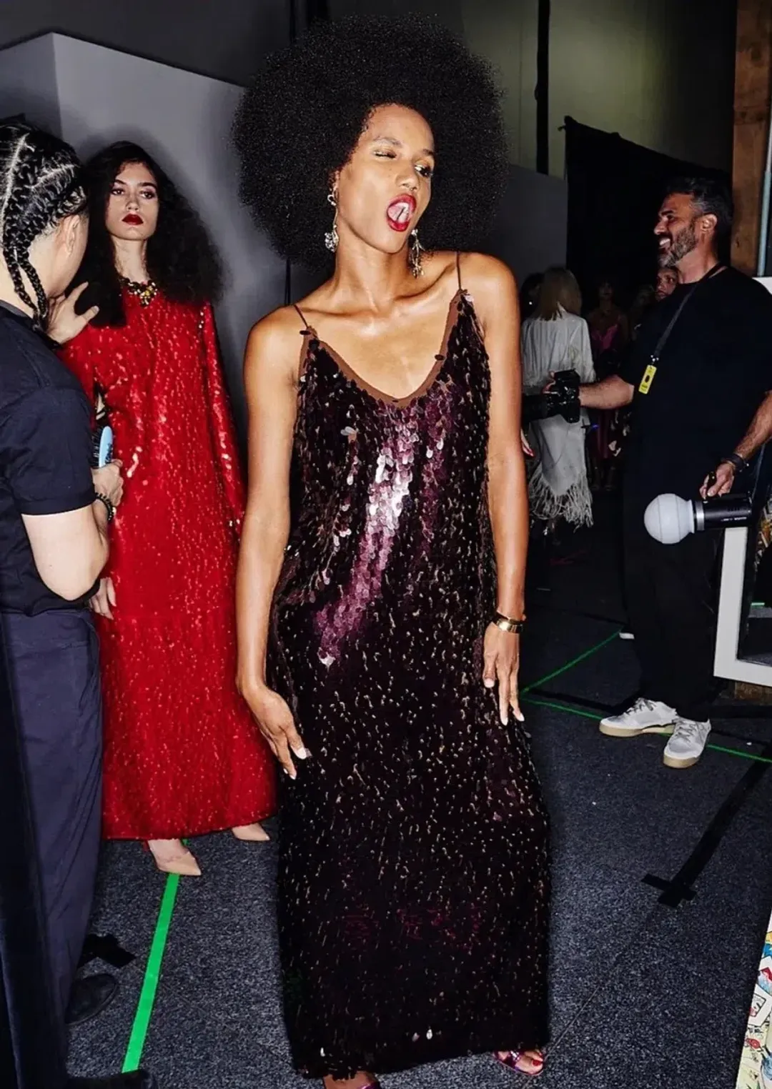 Alemais Geanie Sequin Gown Chocolate Brown Size 8 AU for rent on The Volte - main image