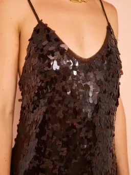 Alemais Geanie Sequin Gown Chocolate Brown Size 8 AU for rent on The Volte - image 9