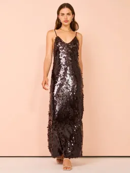 Alemais Geanie Sequin Gown Chocolate Brown Size 8 AU for rent on The Volte - image 1