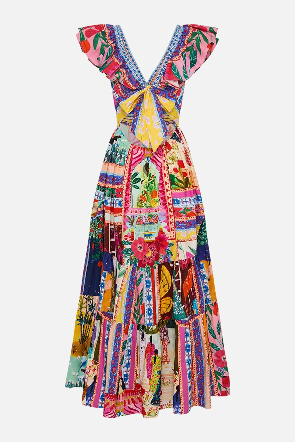 Camilla Roeqiya's Realm Tiered Maxi Dress With Neck Frill Print Size M / AU 12 - Image 6