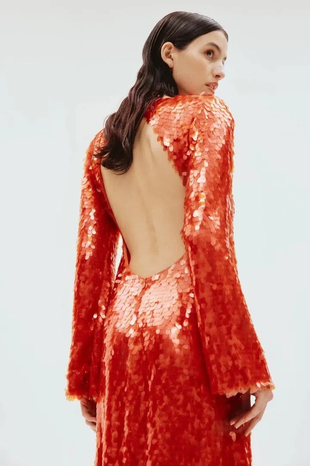 Alemais Geanie Long Sleeve Sequin Gown Red Size 8 AU for rent on The Volte - main image