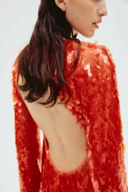 Alemais Geanie Long Sleeve Sequin Gown Red Size 8 AU for rent on The Volte - image 9