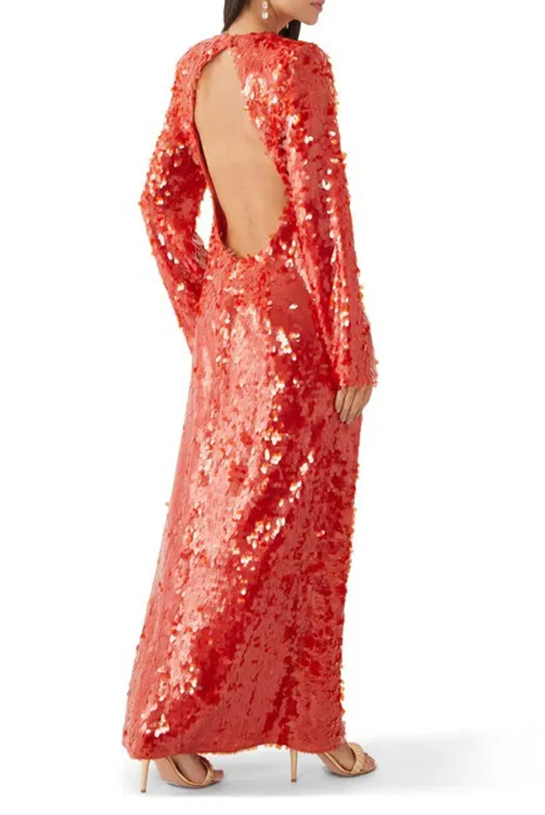 Alemais Geanie Long Sleeve Sequin Gown Red Size 8 AU for rent on The Volte - main image