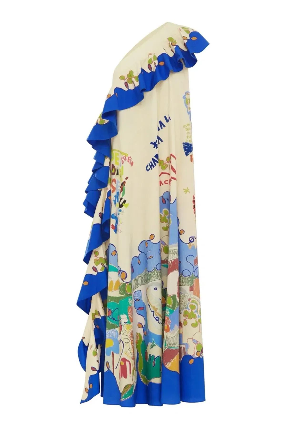 Alemais Nadia One Shoulder Ruffle Dress Print Size 10 - Image 5