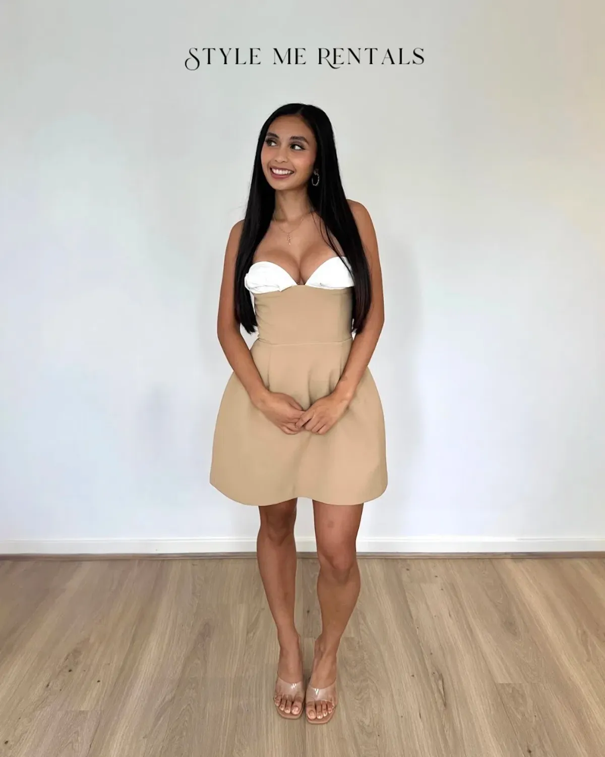 Odd Muse The Ultimate Muse Bardot Mini Dress Camel Size XS / AU 6 - Image 2