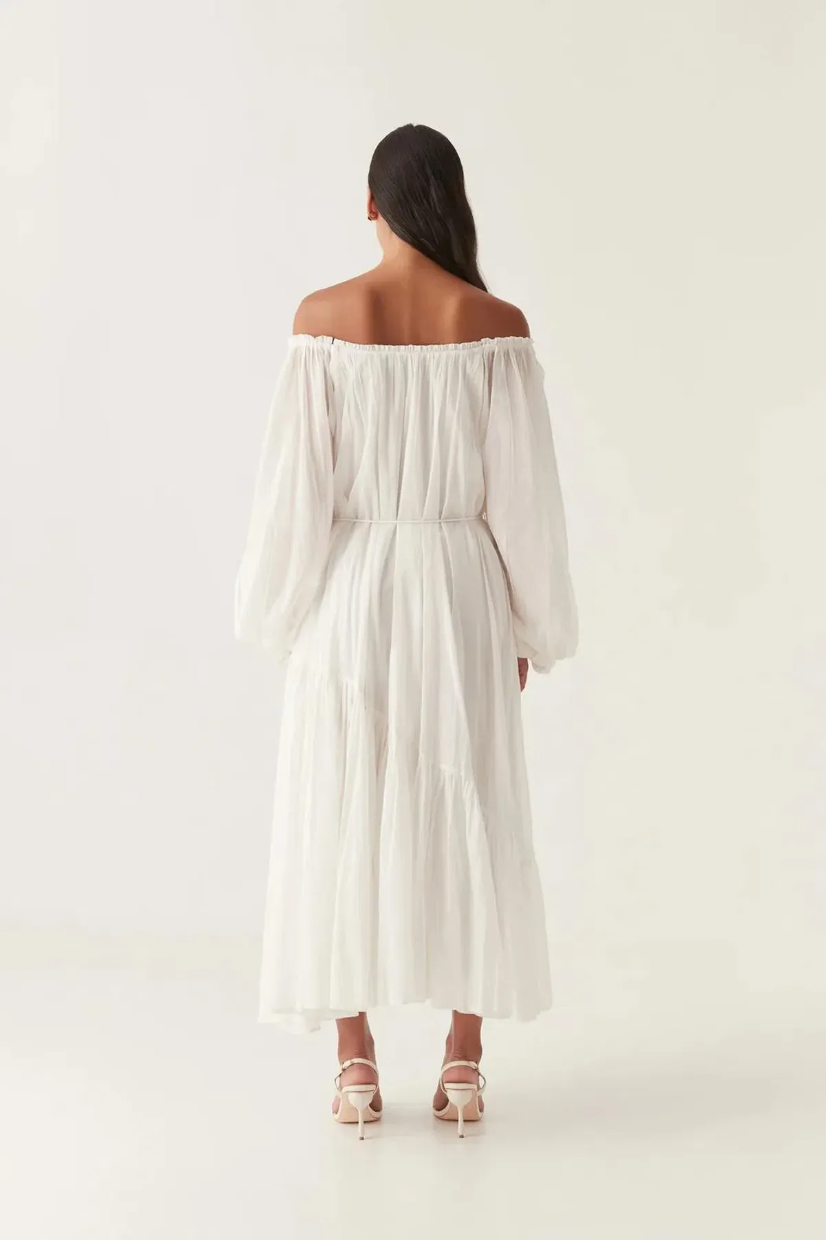 Aje Avani Smock Midi Dress Ivory Size 10 - Image 3