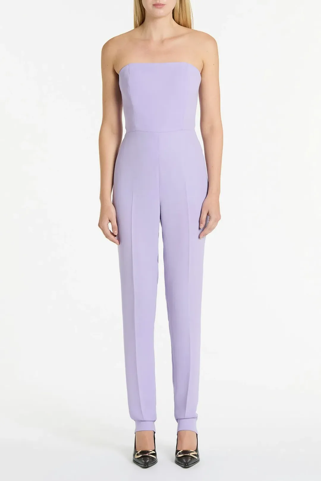 Carla Zampatti Strapless Jumpsuit with pockets Lilac/Purple Size 8 for rent on The Volte - main image