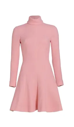 Emilia Wickstead Peony Pink Stella Dress, Size AU 16, Cutout Back Long Sleeve Turtleneck for rent on The Volte - image 5