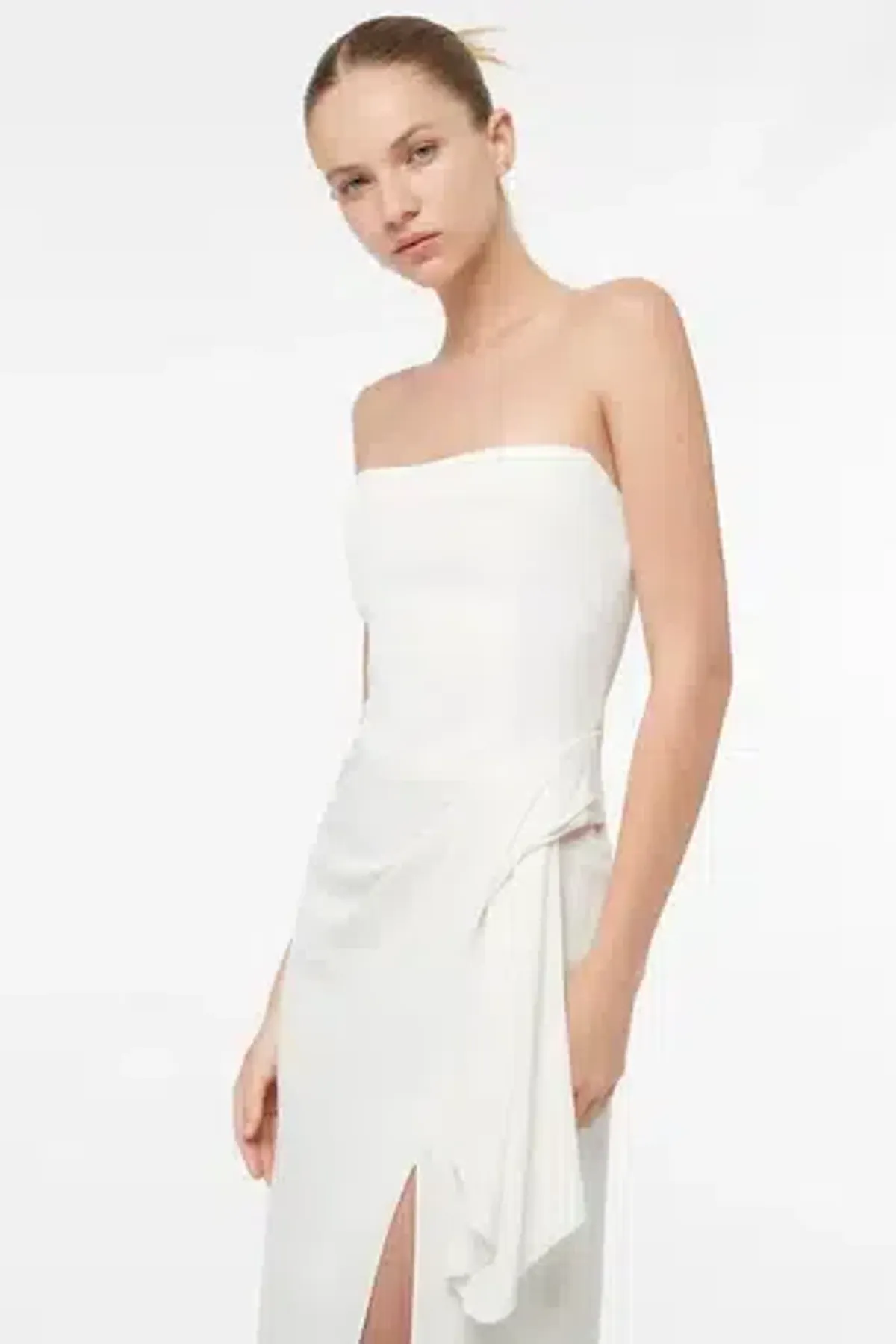 Manning Cartell Asymmetrical Games Strapless Gown White Size 12 - Image 2