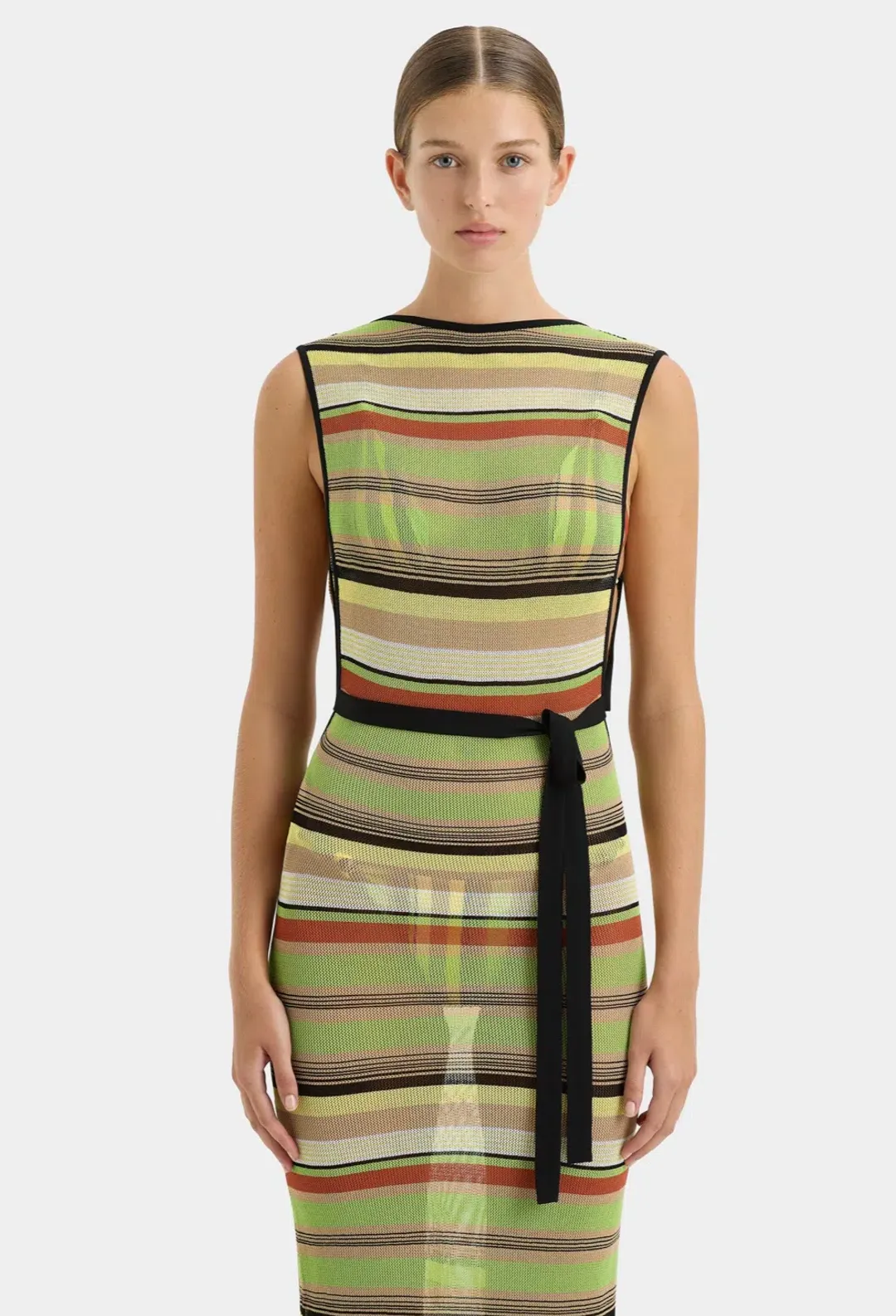 SIR the Label The Coastline Tie Dress in Palm Stripe Size 0 / 6 AUS for rent on The Volte - main image