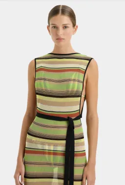 SIR the Label The Coastline Tie Dress in Palm Stripe Size 0 / 6 AUS for rent on The Volte - image 9