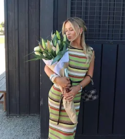 SIR the Label The Coastline Tie Dress in Palm Stripe Size 0 / 6 AUS for rent on The Volte - image 6