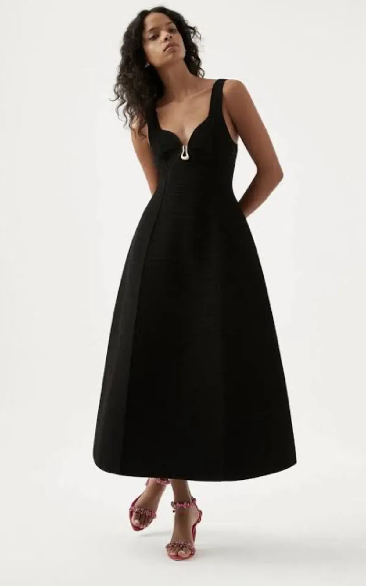 Aje Marisole Knit Midi Dress Black Size 8 - Image 2