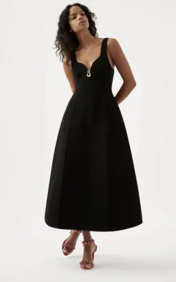 Aje Marisole Knit Midi Dress Black Size 8 for rent on The Volte - image 2