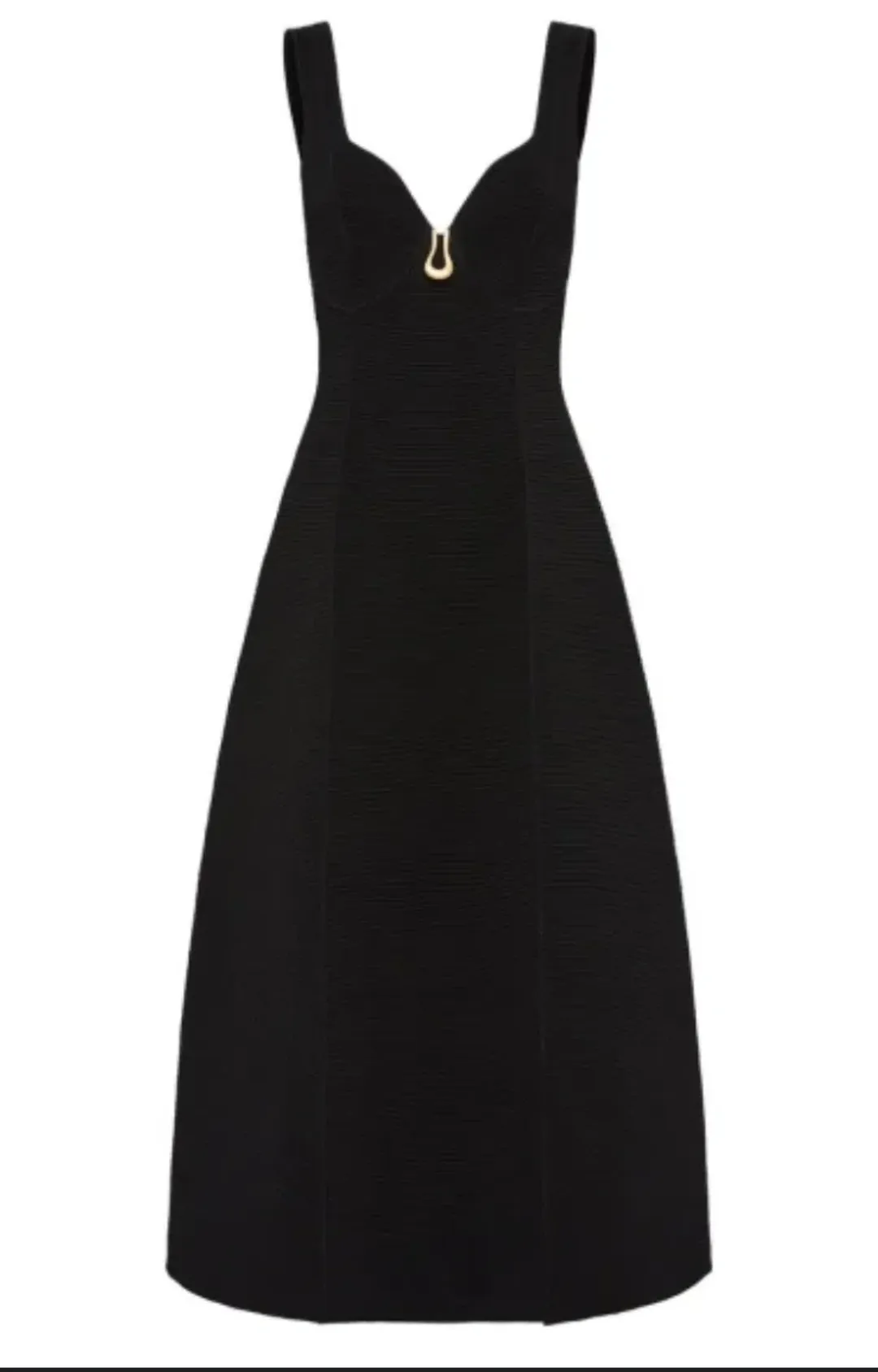 Aje Marisole Knit Midi Dress Black Size 8 for rent on The Volte - main image
