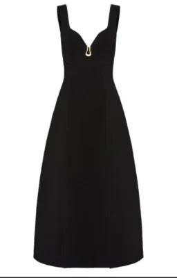 Aje Marisole Knit Midi Dress Black Size 8 for rent on The Volte - image 4