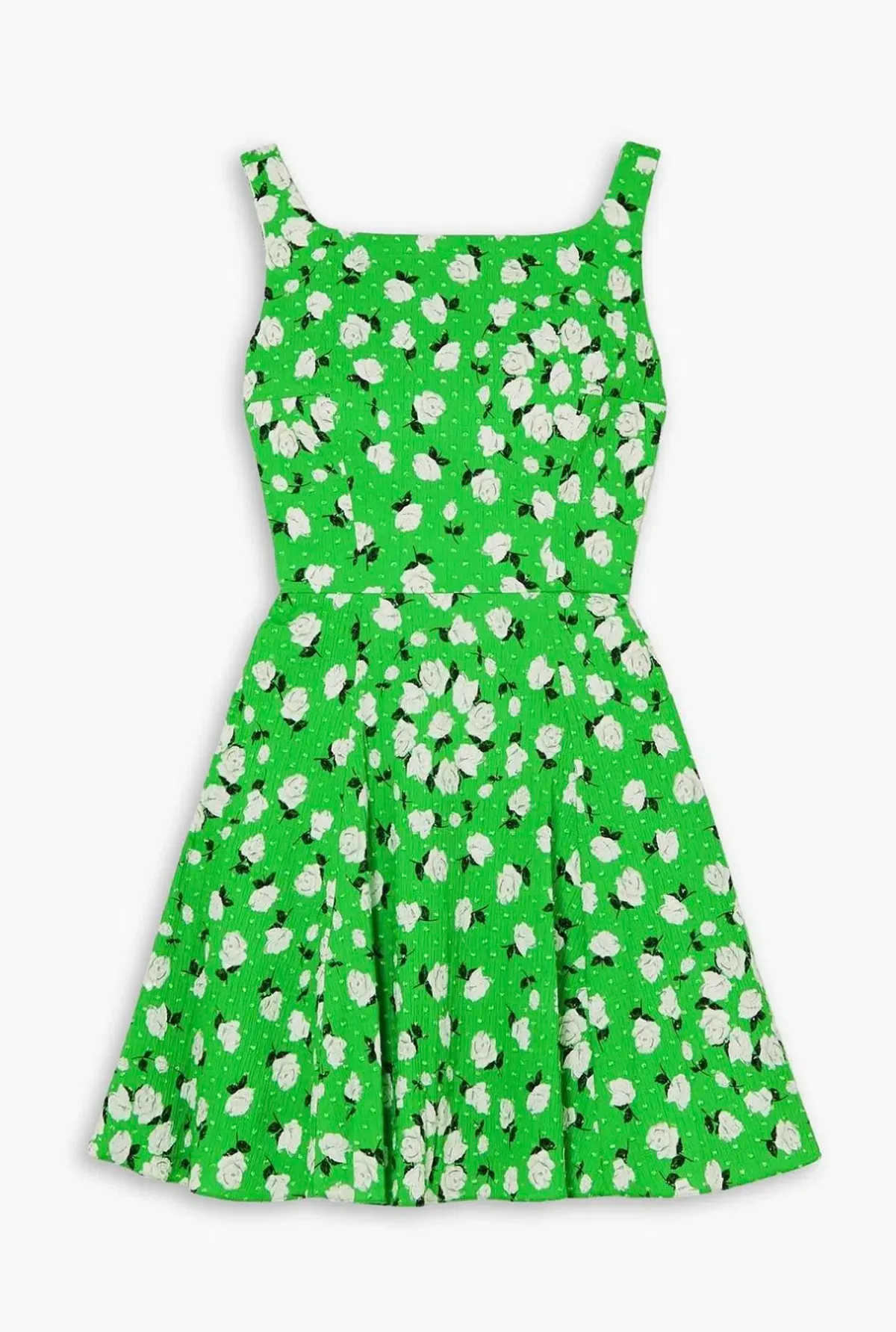 Emilia Wickstead Panna Floral Print Dress Green & White Stretch Cotton Size AU 4 - Image 4