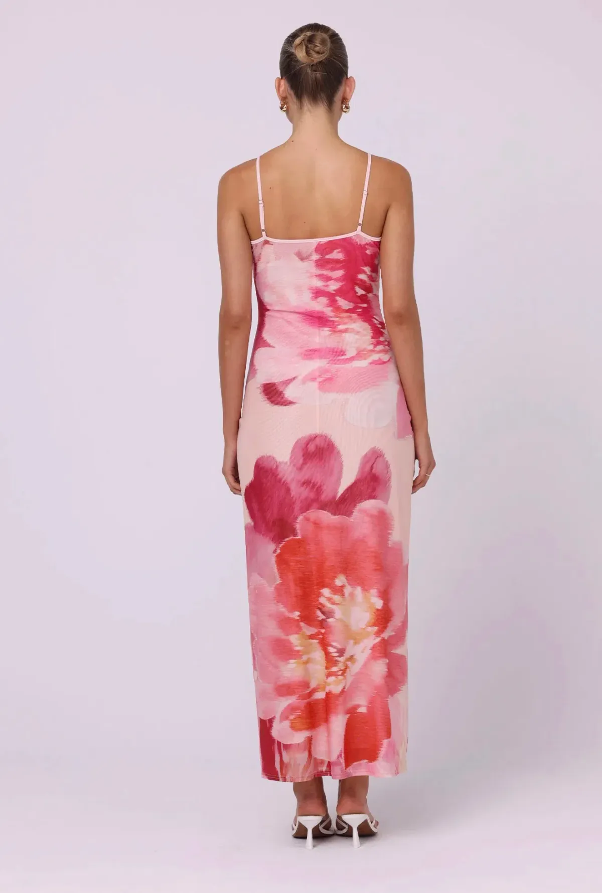 Isabelle Quinn Nora Mesh Maxi Dress Dahlia Floral Size 6 - Image 3