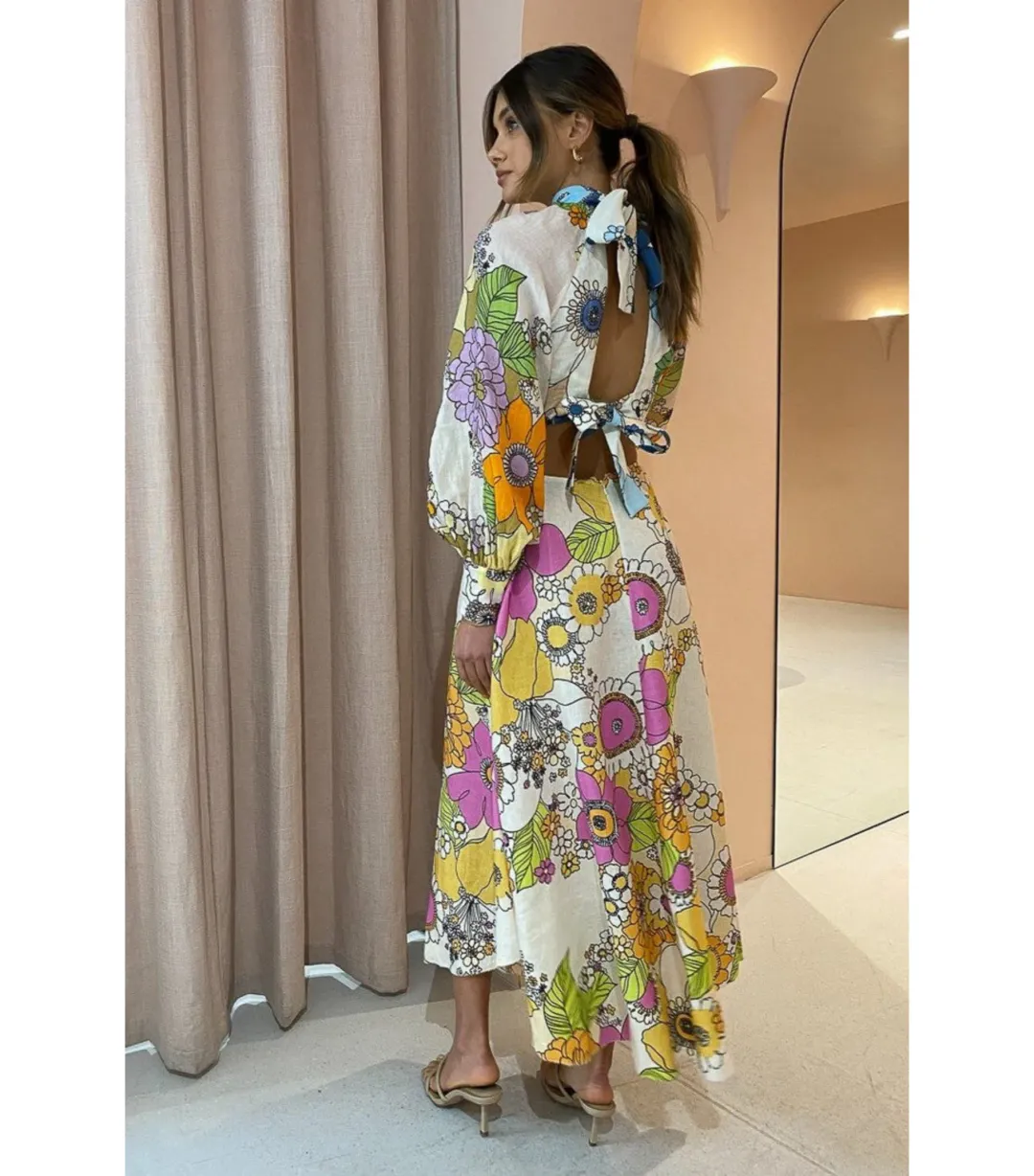 Alemais Farrah Cut Out Dress Multi Size 8 for rent on The Volte - main image