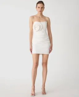 Misha Mercedes Rosette Cotton Sateen Mini Dress White Size S/Au 8 for rent on The Volte - image 4
