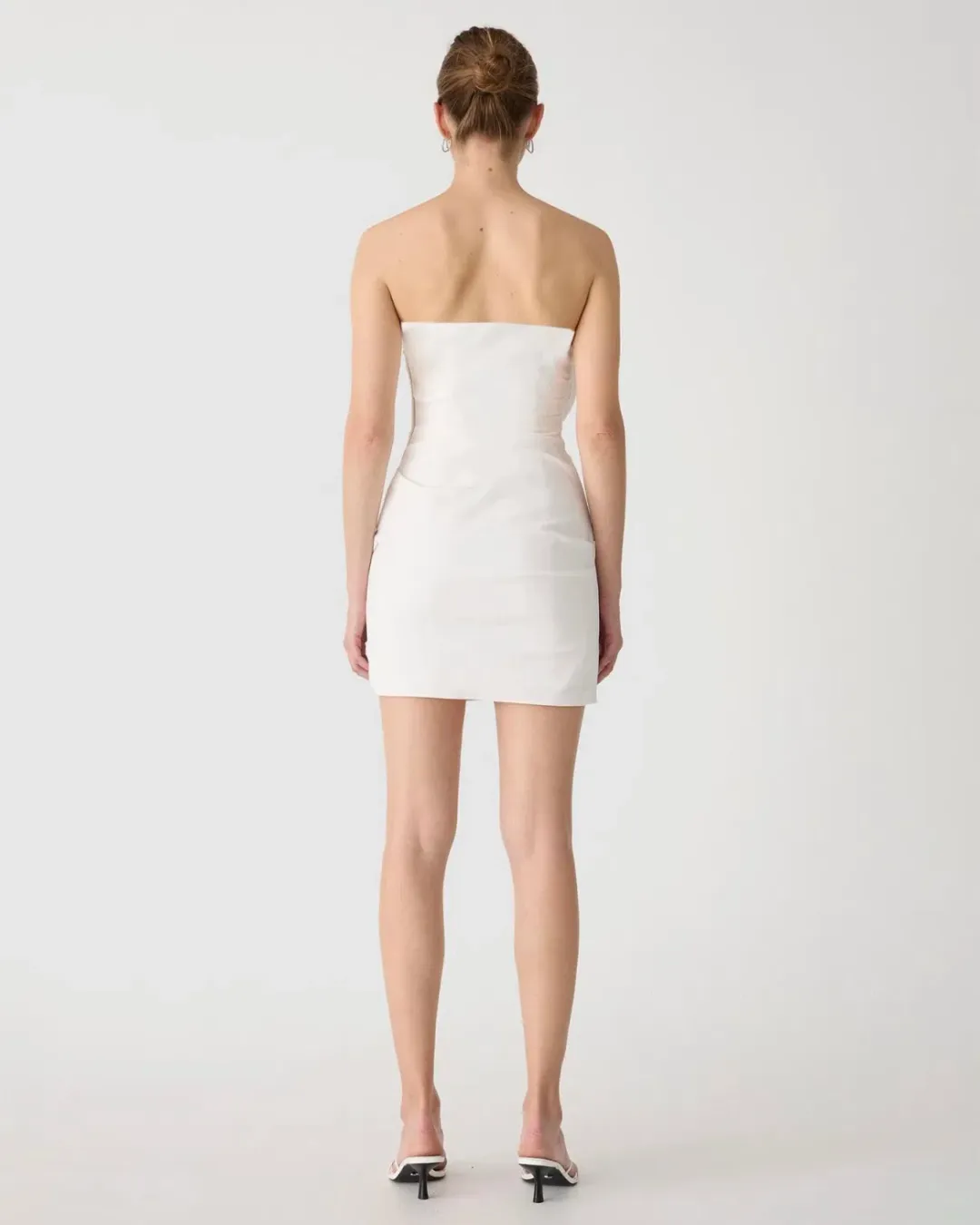 Misha Mercedes Rosette Cotton Sateen Mini Dress White Size S/Au 8 for rent on The Volte - main image