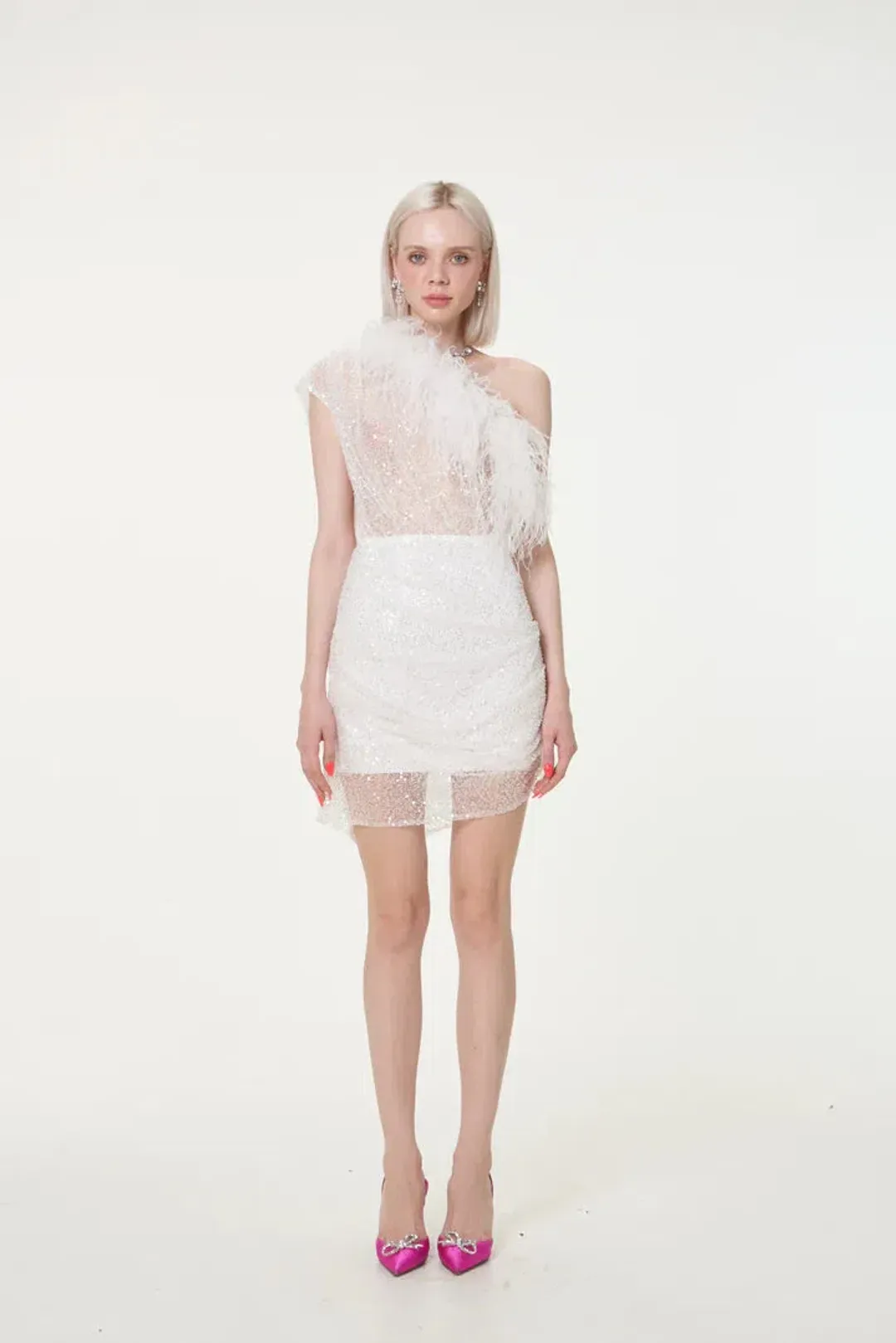 Par Violet End Scene Dress White Size AU 8 for rent on The Volte - main image