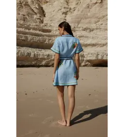 Aston Studio Nami Dress In Pool Blue Bouquet Size AU 12 for rent on The Volte - image 5