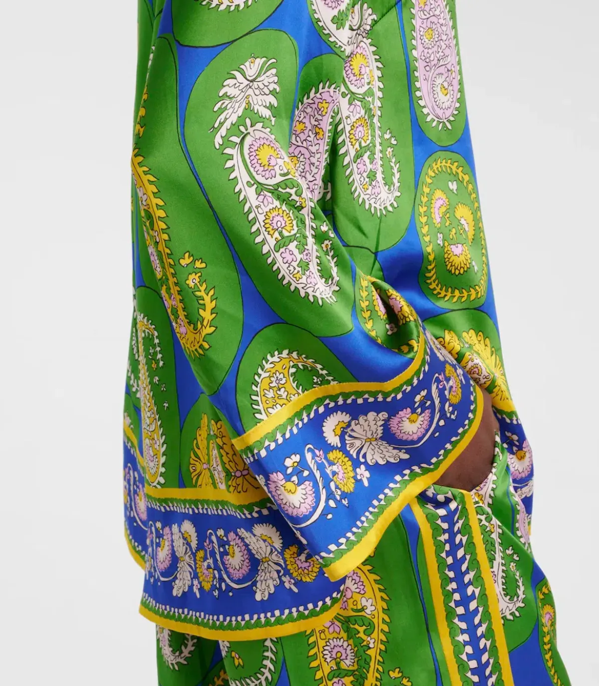 Alémais Gina Silk Satin Shirt and Wide Leg Pant Set Print Size AU 16 - Image 3