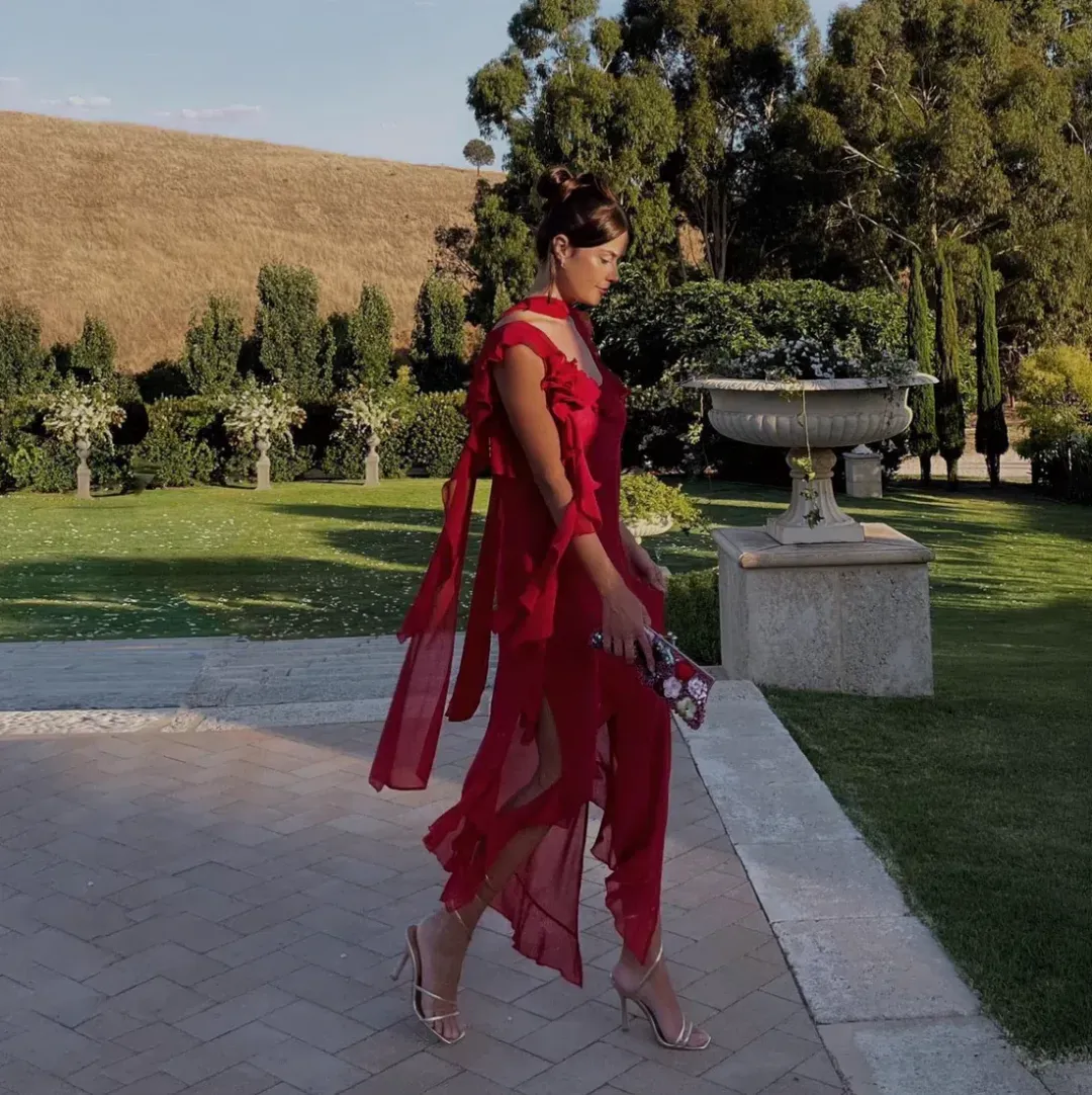 Dzo Luna Dress in Red Size S / AU 8 for rent on The Volte - main image