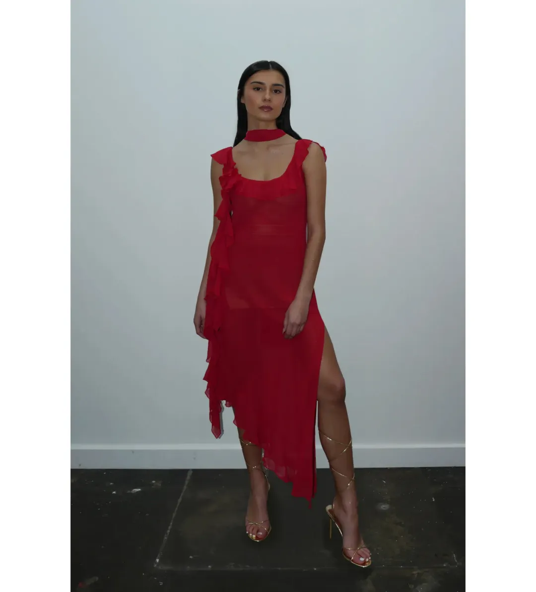 Dzo Luna Dress in Red Size S / AU 8 for rent on The Volte - main image