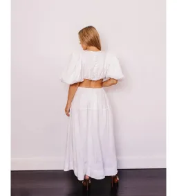 Aje Vanades Cut Out Ring Midi Dress in Ivory Size AU 6 for rent on The Volte - image 4