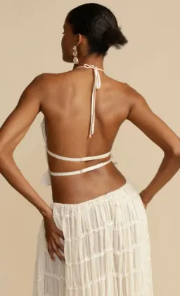 Arcina Ori Juliette Halter Top & Maxi Skirt Set Warm Cream Size S / AU 8 for rent on The Volte - image 4