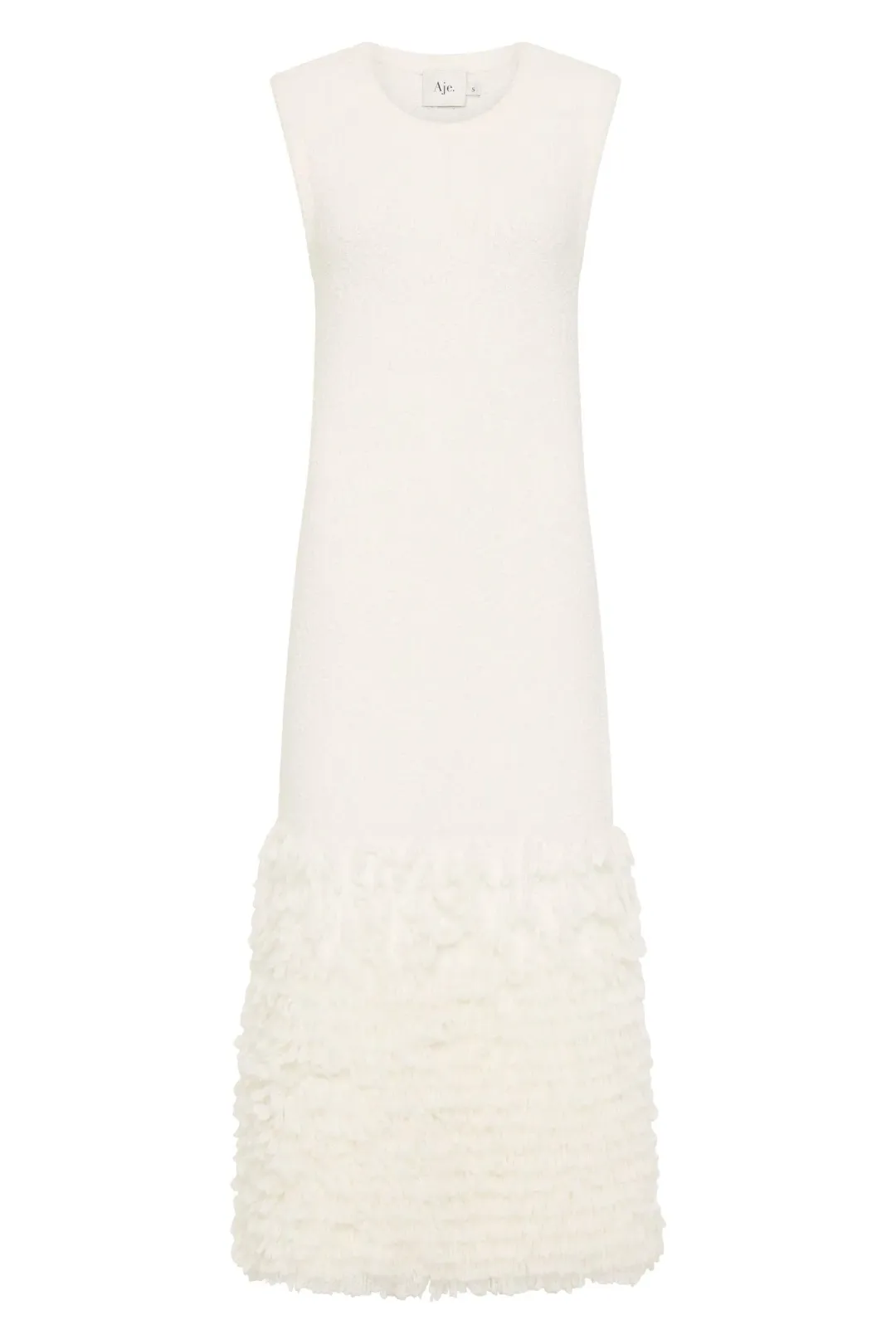 Aje Dimension Knit Midi Dress Ivory Size XS / AU 6 for rent on The Volte - main image