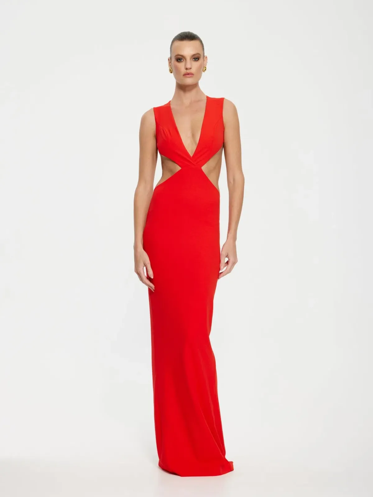 Effie Kats Valencia Gown Cherry Red Size 8 for rent on The Volte - main image