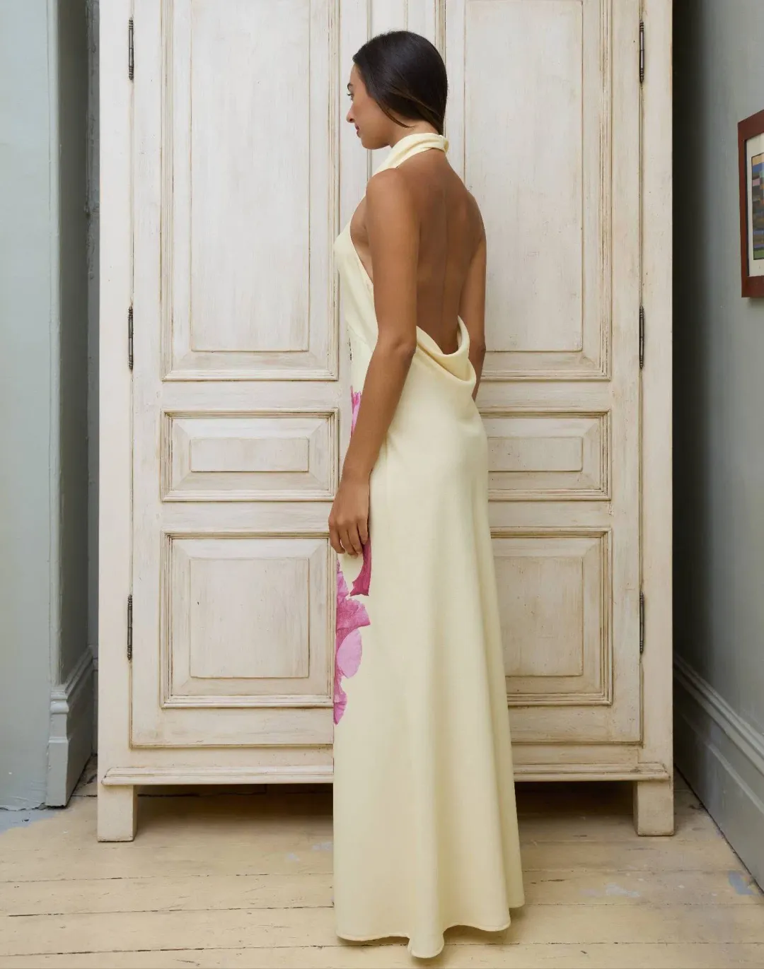 With Harper Lu Cowl Slip Dress Iris Floral Size XL / AU 14 for rent on The Volte - main image