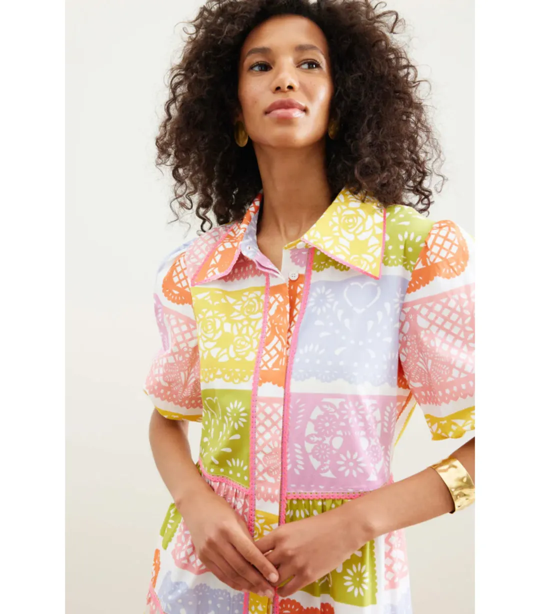 Binny Papel Picado Dress Multi Size 16 for rent on The Volte - main image