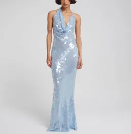 Rat & Boa Anais Maxi Dress Gown In Blue Sequin Size S / Au 8 for rent on The Volte - image 4