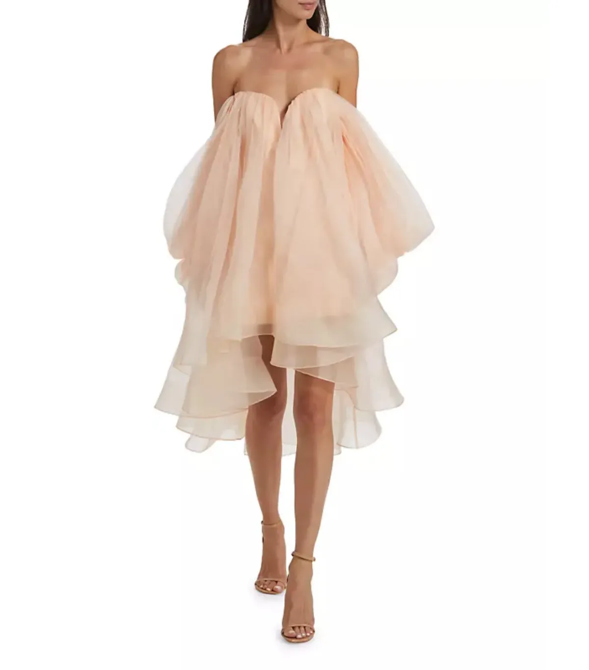 Zimmermann Crush Strapless Mini Dress Peach Size 1/Au 10 - Image 1