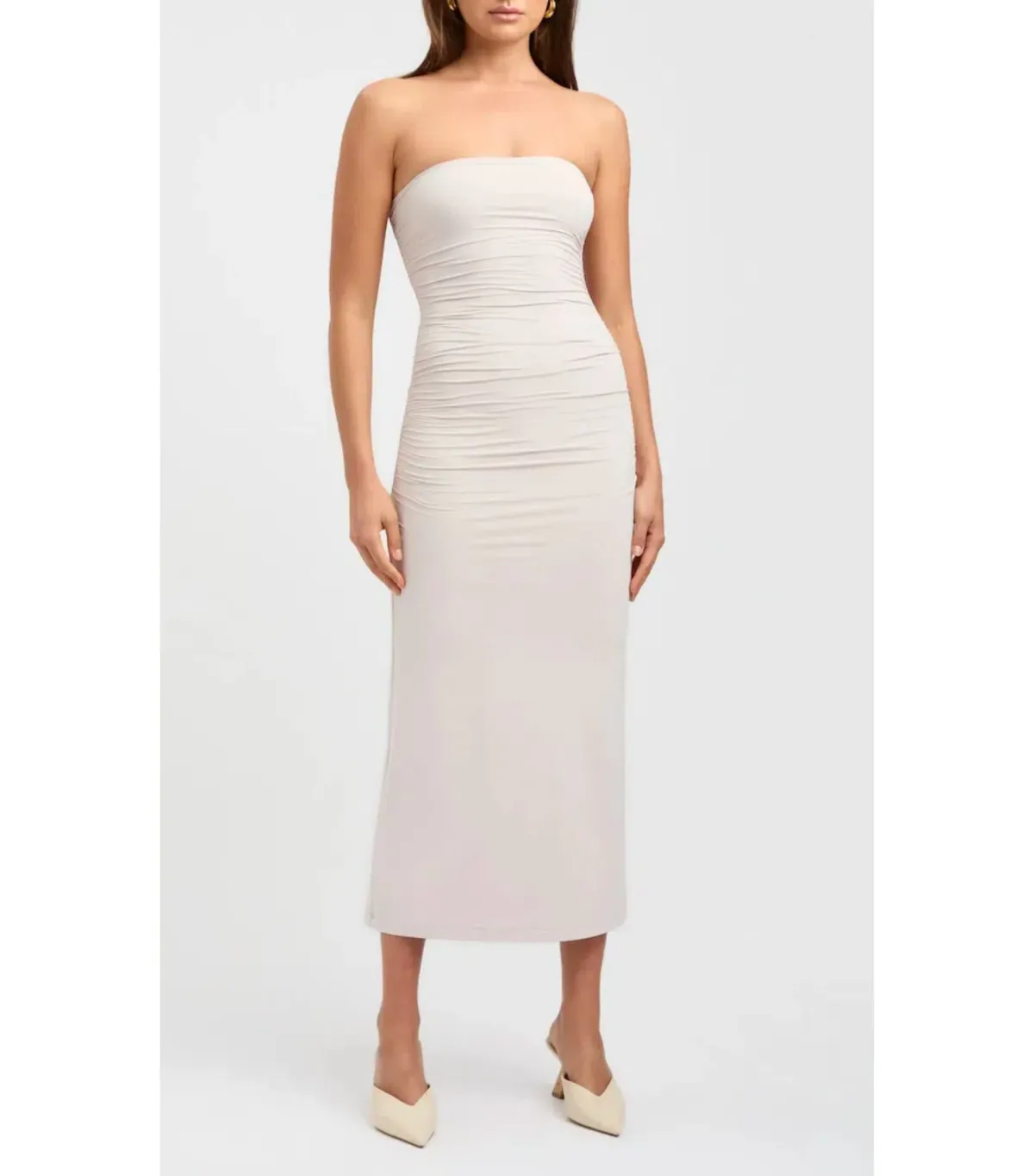 Kookai Strapless Dress Cream Size 6 - Image 1