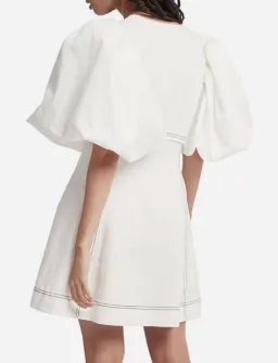 Aje Cherished Mini Dress Ivory Size 10 for rent on The Volte - image 4