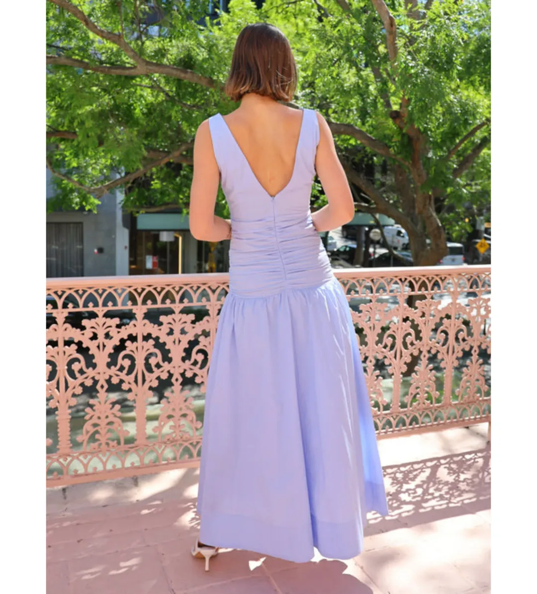 By Nicola Bowie Maxi Dress In Cornflower Blue Size AU 8 for rent on The Volte - main image